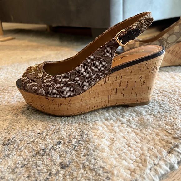 Coach Ferry Signature Platform Wedge Sandals - Picture 5 of 7